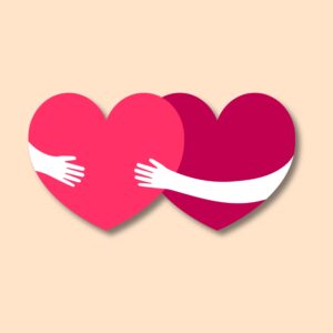 cuori e abbracci con sfondo locandina